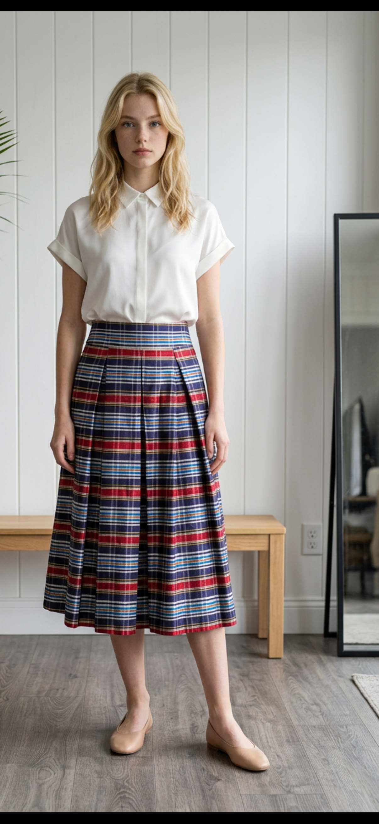 Shantung di seta scozzese. Modello Anna