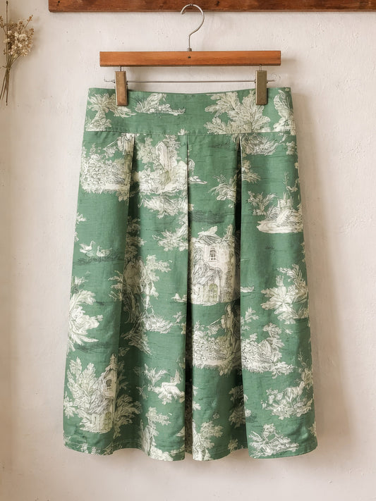 Toile de Joui verde. Modello Anna